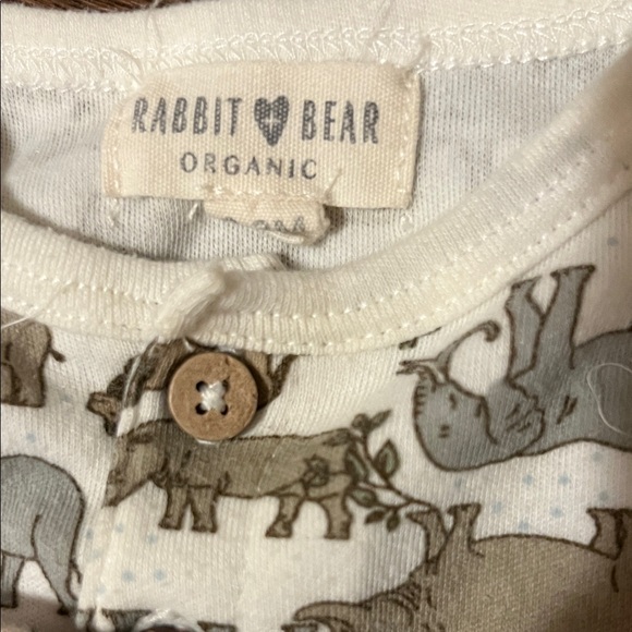Rabbit + Bear Safari Print Onesie and Beige Shorts Set - Picture 2 of 6
